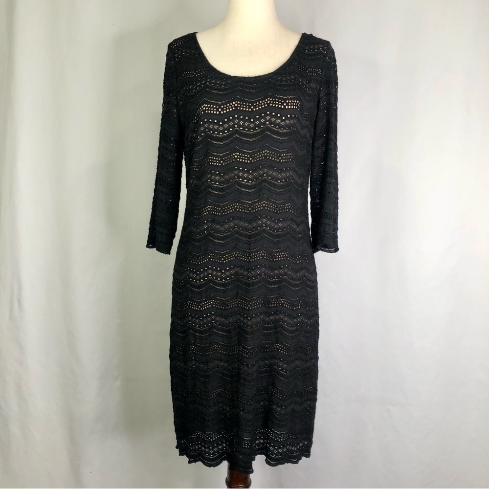 Denim & Supply Ralph Lauren lace dress open back elbow sleeves ribbon at neck M